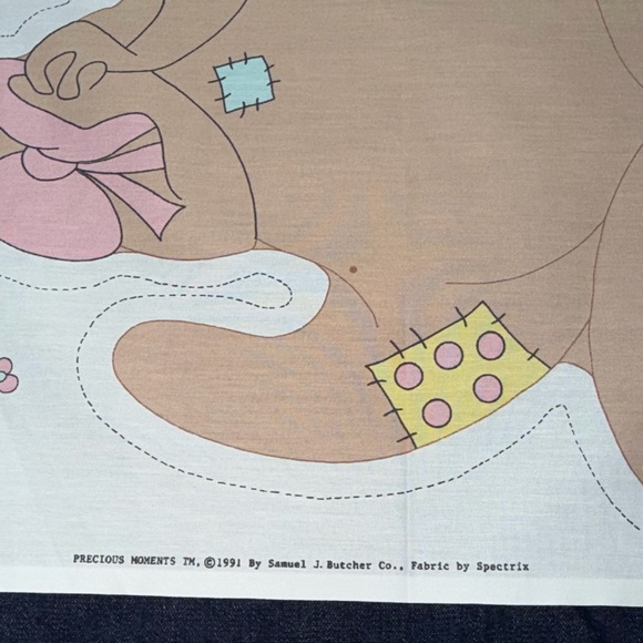 Vintage 1991 Precious Moments Mama & Baby Kangaroo Cut & Sew Fabric Panel Uncut - Picture 2 of 10